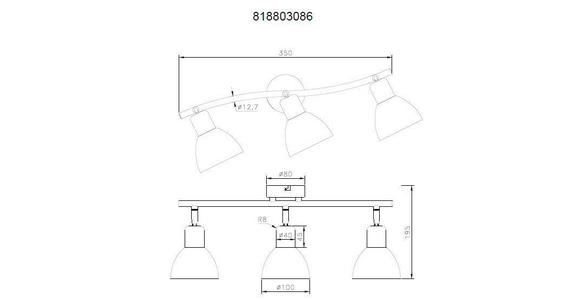 LED-STRAHLER 35/13/9,6 cm   - Schwarz/Weiß, Basics, Glas/Metall (35/13/9,6cm) - Novel