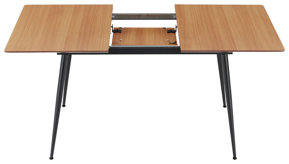 ESSTISCH Anthrazit  ausziehbar  - Anthrazit/Schwarz, MODERN, Holzwerkstoff/Metall (120-160/75/80cm) - MID.YOU