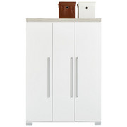BABYKLEIDERSCHRANK Kira Eichefarben, Weiß - Eichefarben/Silberfarben, Basics, Metall (135,3/193,1/55,6cm) - PAIDI