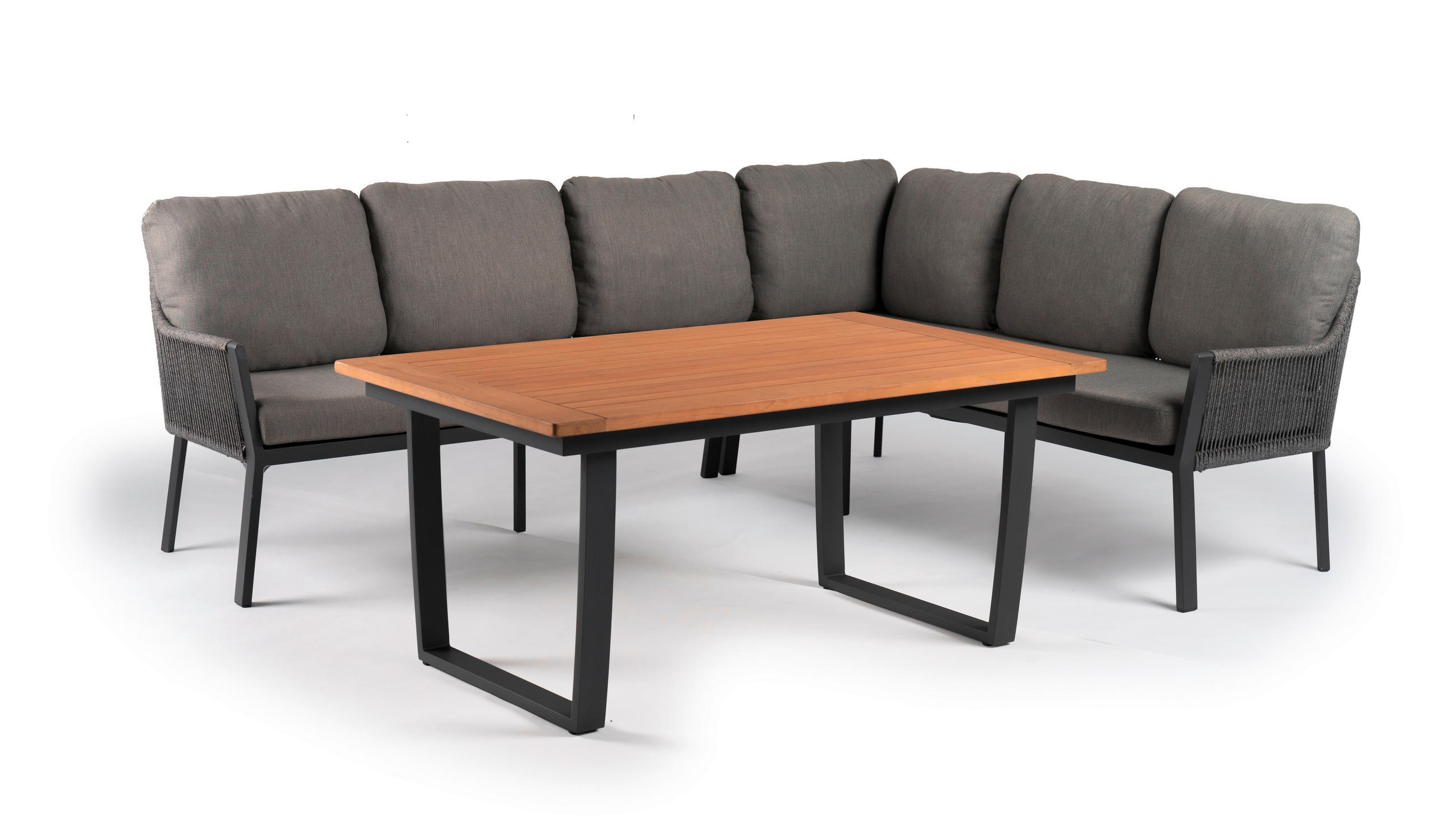 LOUNGEGARNITUR 10-teilig  255/205 cm  Aluminium  - Grau, Basics, Textil/Metall (255/205cm) - Tierra Outdoor