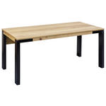 SCHREIBTISCH 160/80/75 cm  in Schwarz, Eichefarben  - Eichefarben/Schwarz, Natur, Holz/Metall (160/80/75cm) - Landscape