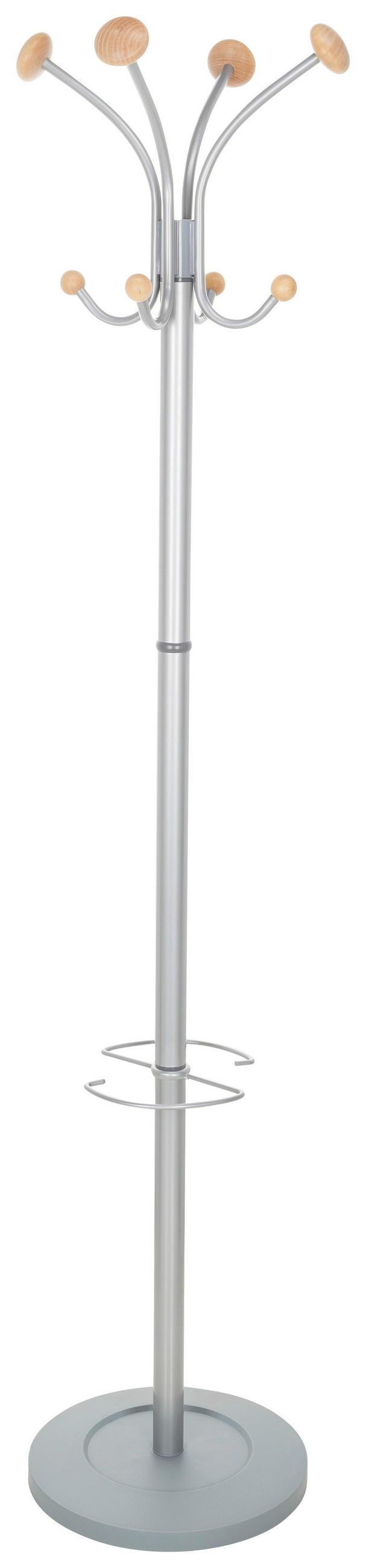 Kleiderständer Space Silber Stahl 8 Haken H: 173 cm