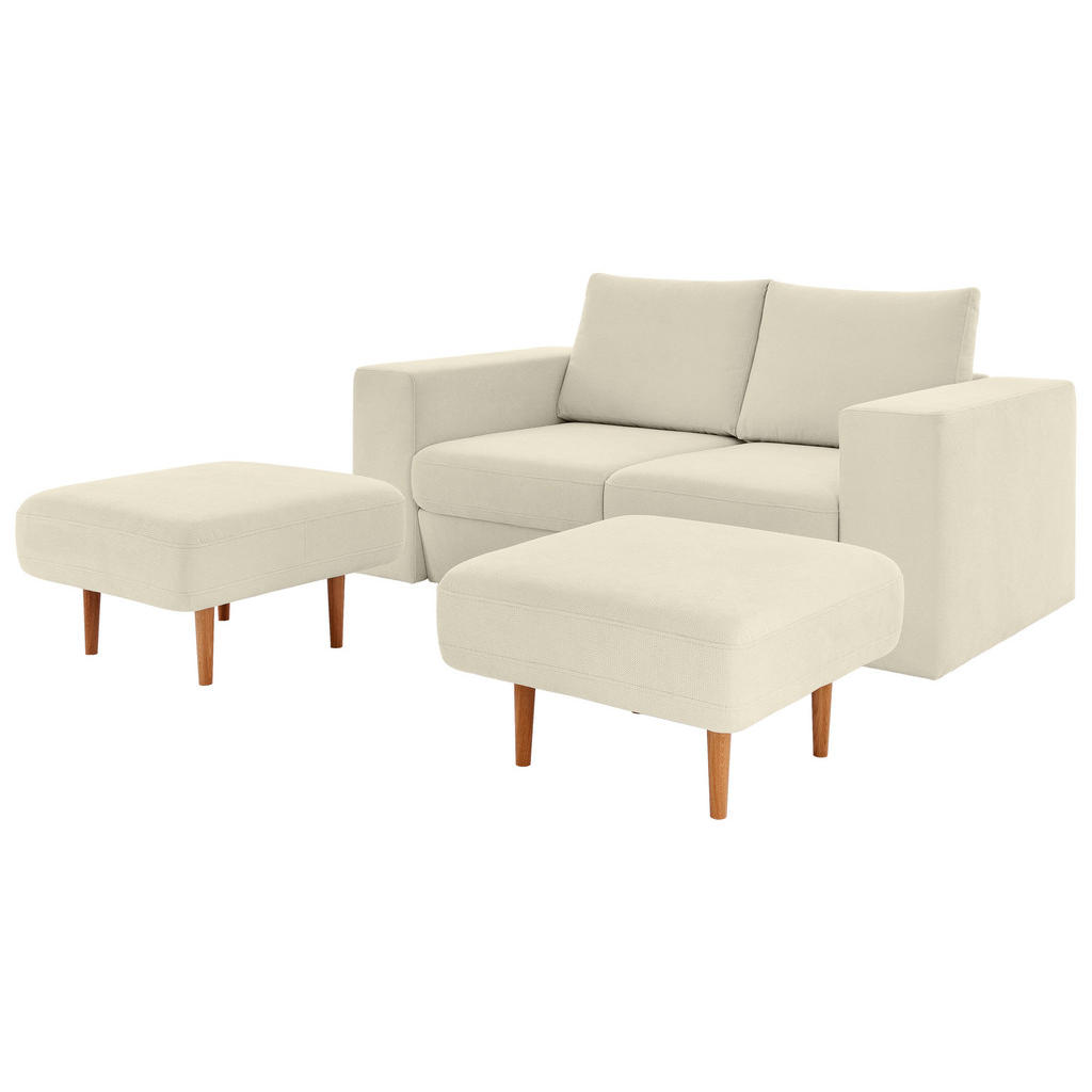 Thumbnail - Looks by W.Joop Zweisitzer-Sofa Looks V-1, Creme, Textil, 2-Sitzer, 172x96x107 cm, Made in EU, Rücken echt, Wohnzimmer, ...