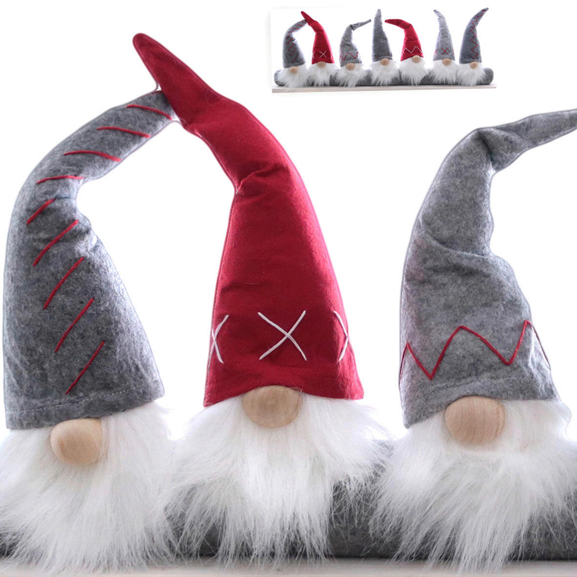 ZUGLUFTSTOPPER - Rot/Weiß, MODERN, Textil (7/35/90cm) - X-Mas