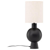 TISCHLEUCHTE - Beige/Schwarz, Basics, Textil/Stein (21/21/55cm) - P & B