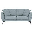 2-SITZER-SOFA in Chenille Hellblau  - Schwarz/Hellblau, KONVENTIONELL, Textil/Metall (190/70/98cm) - Carryhome