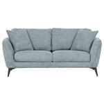 2-SITZER-SOFA in Chenille Hellblau  - Schwarz/Hellblau, KONVENTIONELL, Textil/Metall (190/70/98cm) - Carryhome