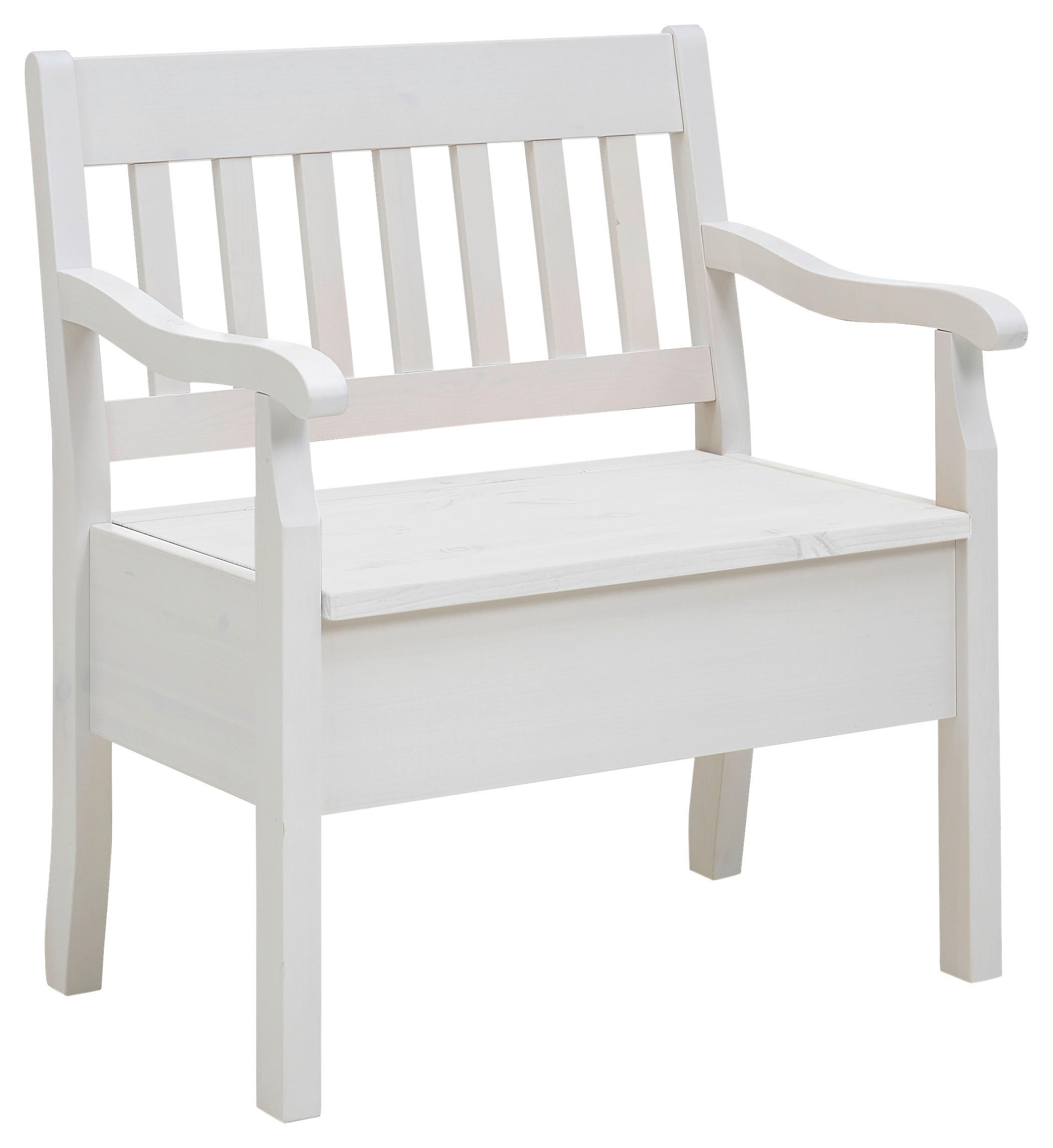 SITZBANK 83/93/58 cm Weiß Kiefer massiv - Weiß, ROMANTIK / LANDHAUS, Holz (83/93/58cm) - Boxxx