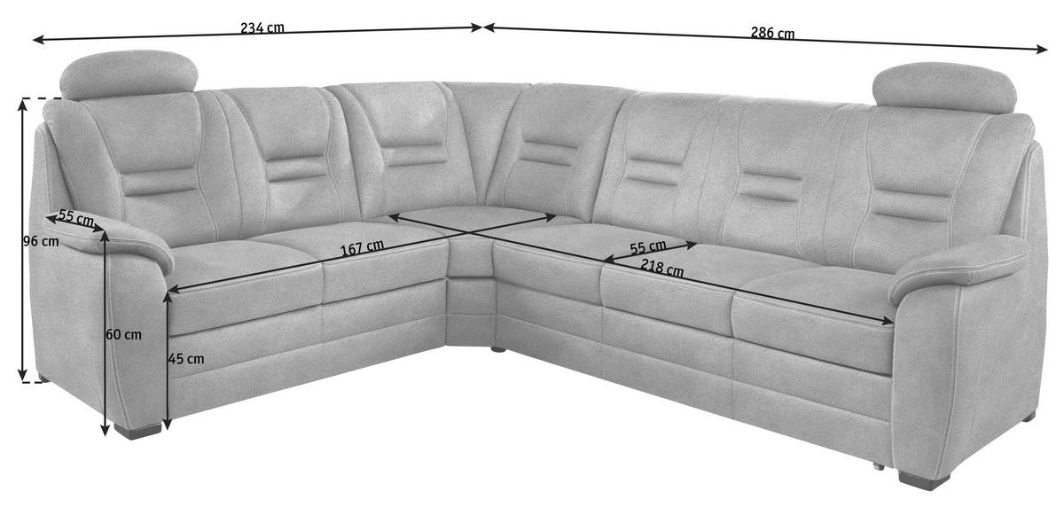 ECKSOFA in Lederlook Dunkelbraun  234/286 cm  - Dunkelbraun/Beige, KONVENTIONELL, Holz/Textil (234/286cm) - Beldomo Comfort