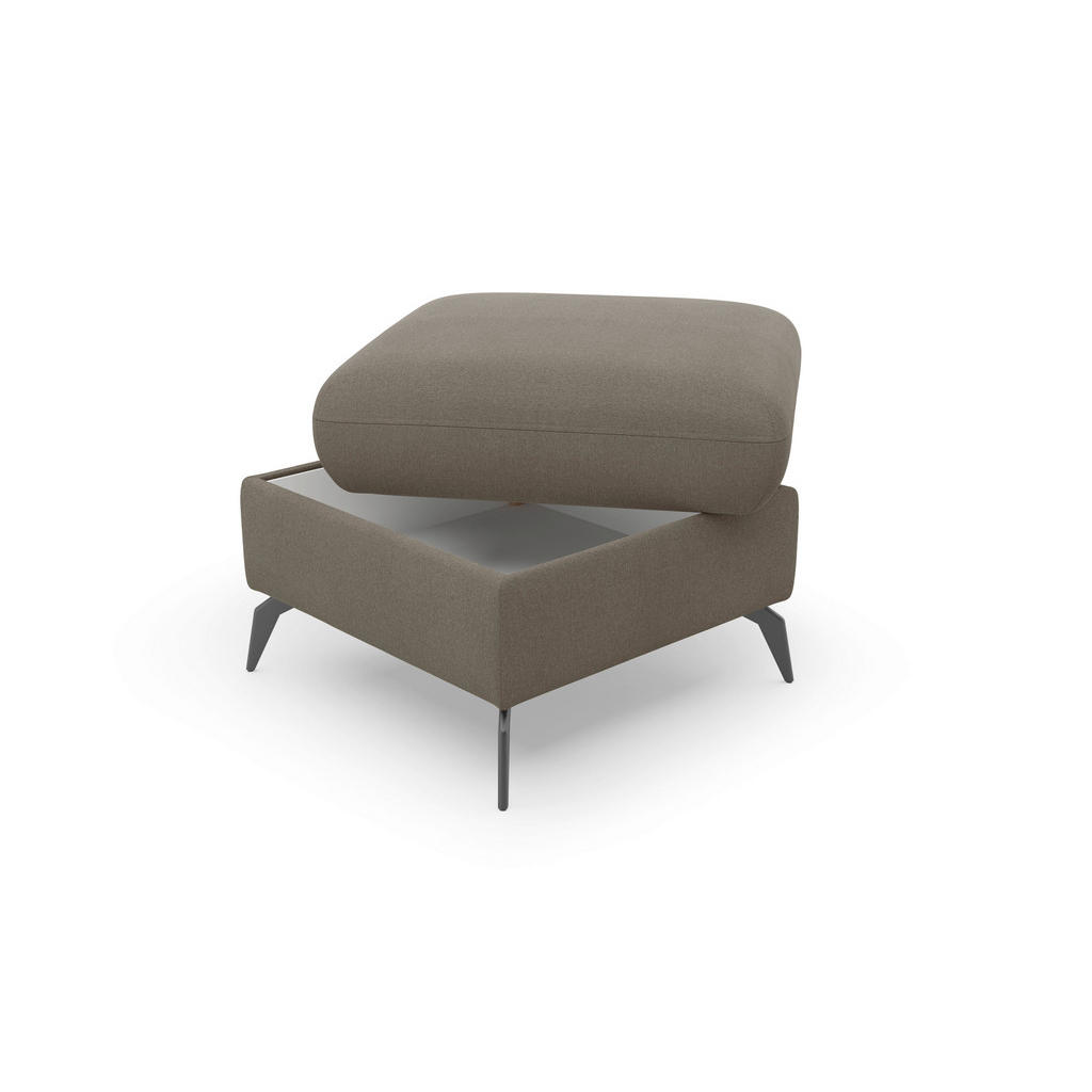 Thumbnail - Sit & More Hocker Rochelle E, Schlamm, Textil, quadratisch, 58x50x58 cm, Goldenes M, Oeko-Tex® Standard 100, Made in Eur...