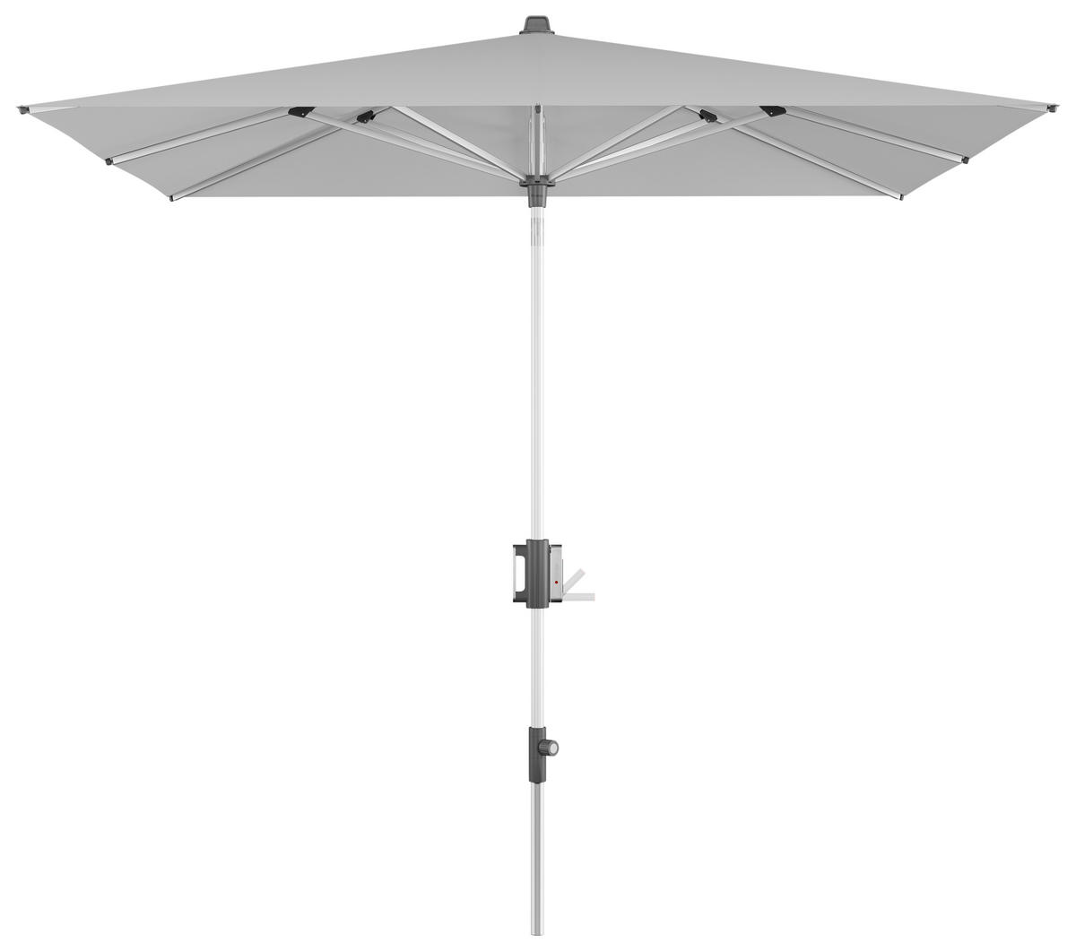 SONNENSCHIRM 240 cm Hellgrau  - Hellgrau/Alufarben, Basics, Textil/Metall (240/224-257cm) - KNIRPS