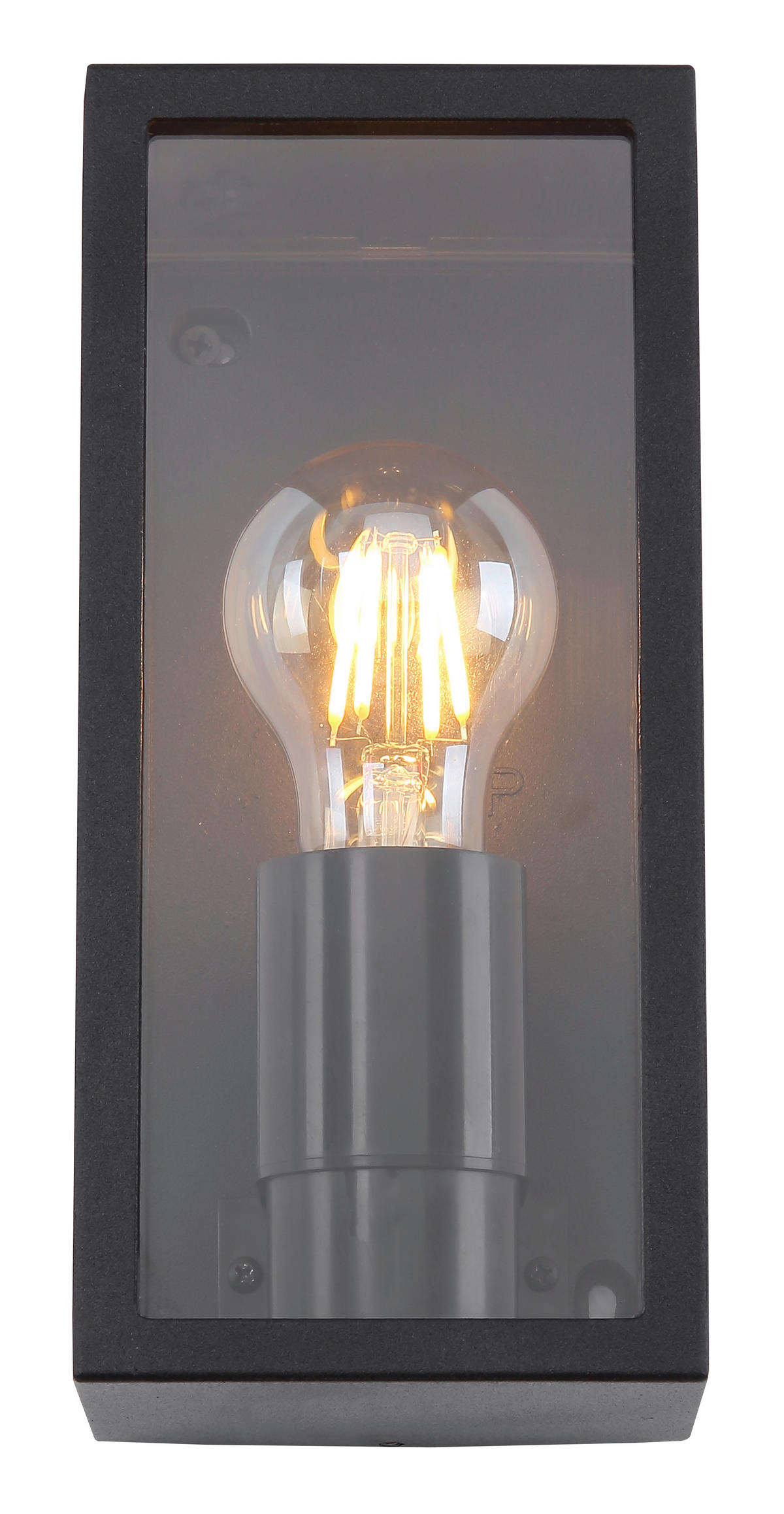 VÄGGLAMPA FÖR UTOMHUS - klar/svart, Basics, metall/plast (11/11/22,8cm) - Globo