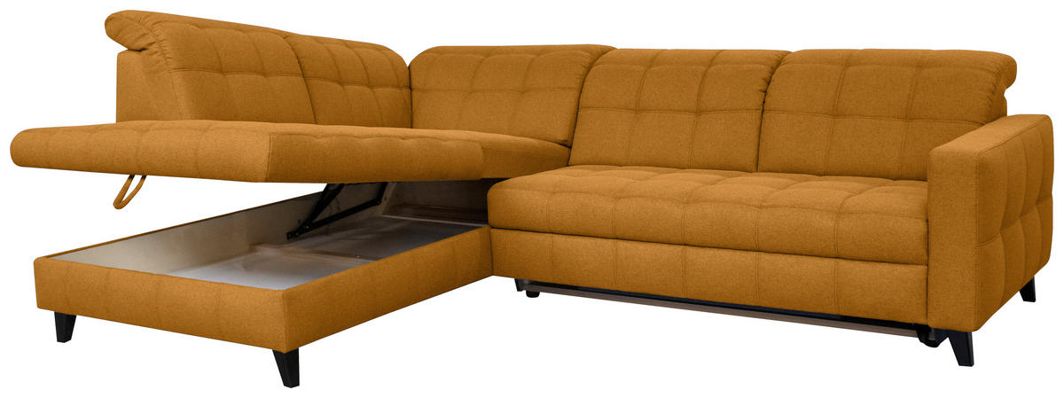 SAROKKANAPÉ textil sárga  - sárga/fekete, Design, textil/fa (216/297cm) - Xora