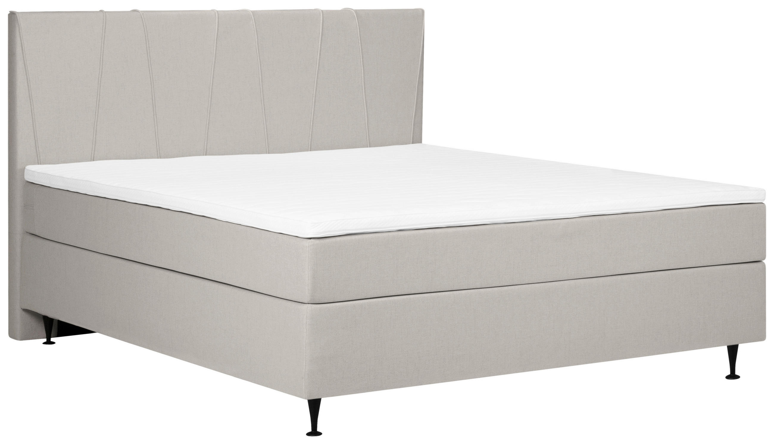 BOXSPRING-ÁGY 140/200 cm  bézs  - bézs/fekete, Modern, textil (140/200cm) - MID.YOU
