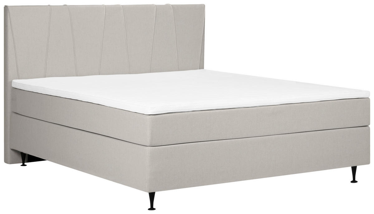 BOXSPRING-ÁGY 140/200 cm  bézs  - bézs/fekete, Modern, textil (140/200cm) - MID.YOU