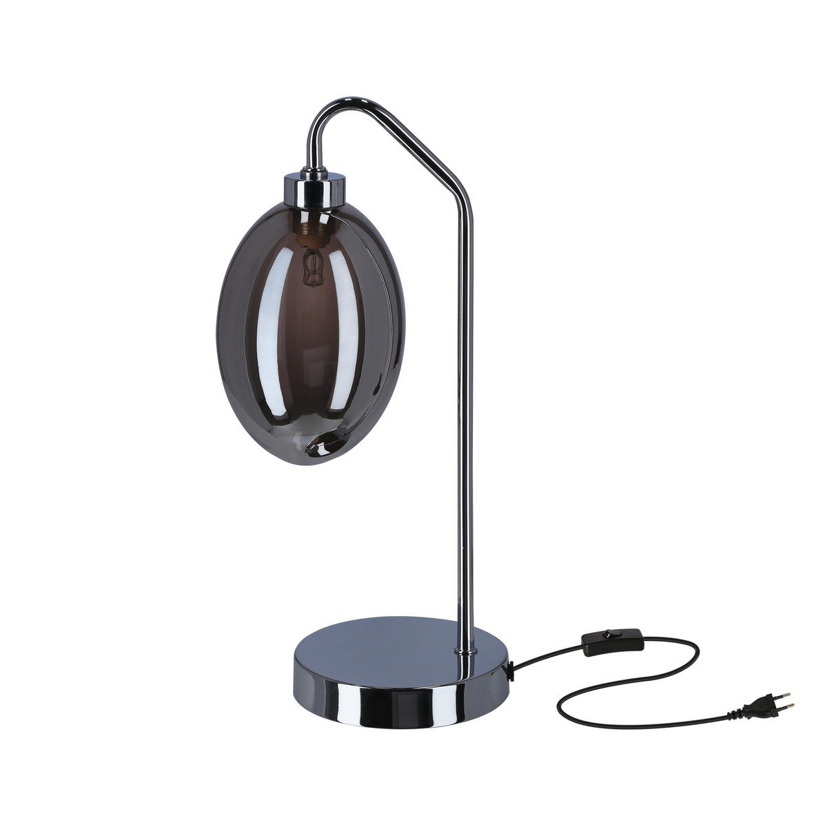 TISCHLEUCHTE Lukka 13/16/36 cm   - Chromfarben/Edelstahlfarben, Design, Glas/Metall (13/16/36cm)