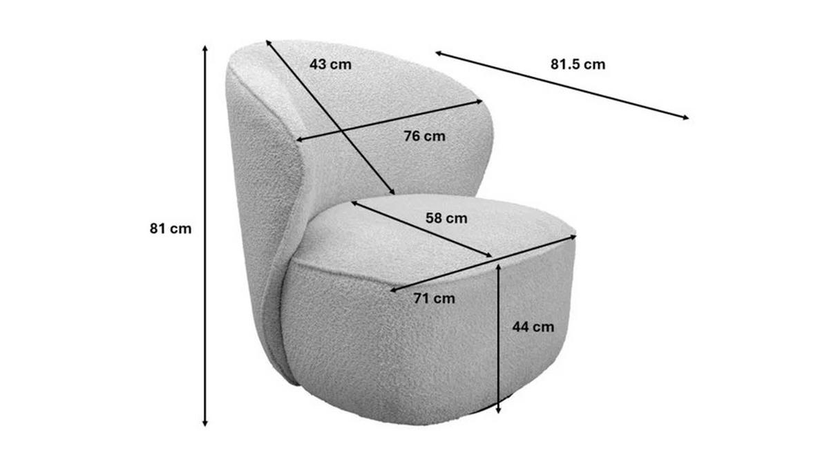 SESSEL in Mikrofaser Blau  - Blau, Basics, Textil (76/81/82cm) - Kare-Design