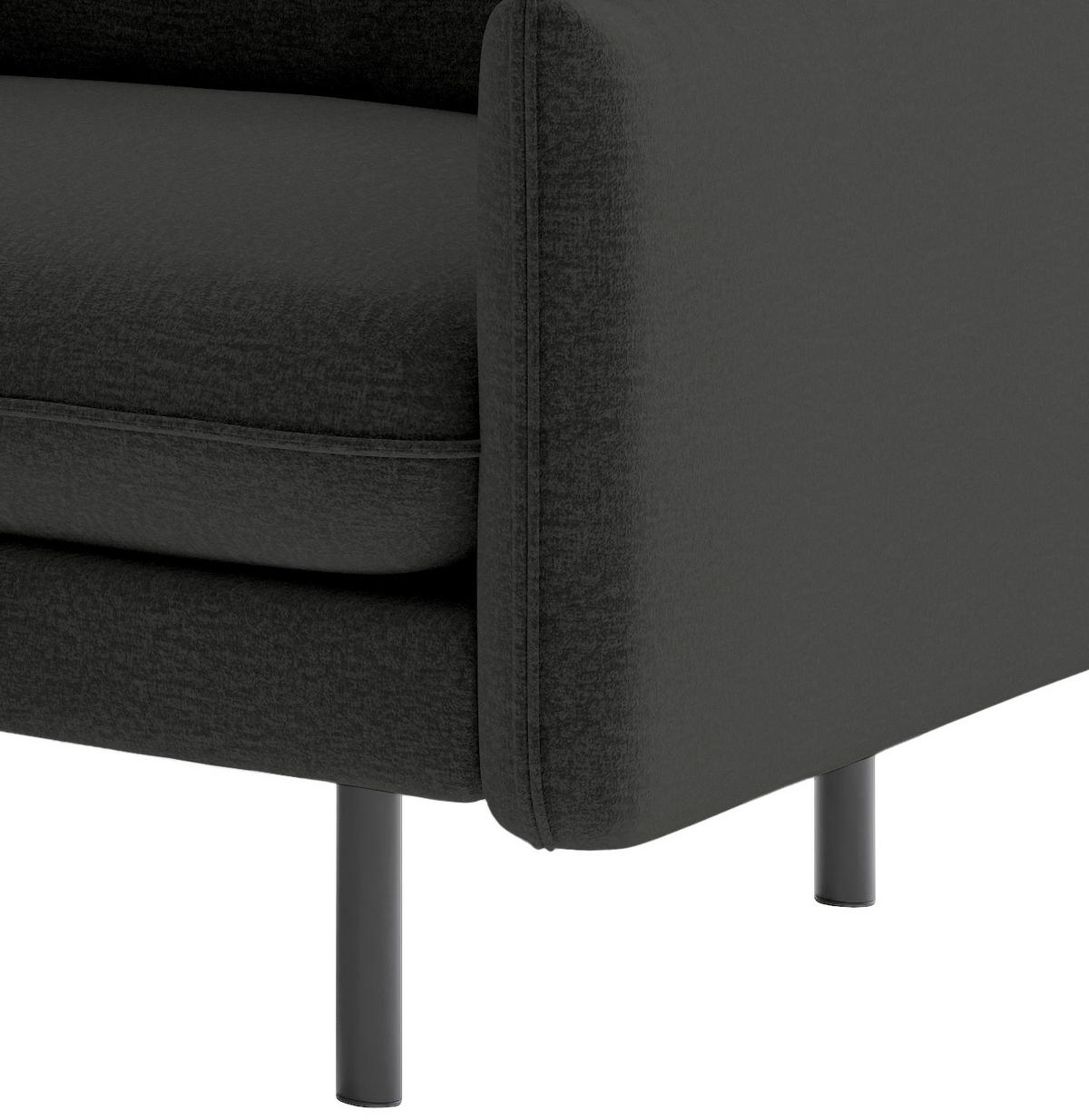 SITZGARNITUR Flachgewebe Dunkelgrau  - Dunkelgrau/Schwarz, Design, Textil (215/85/92cm) - Livetastic