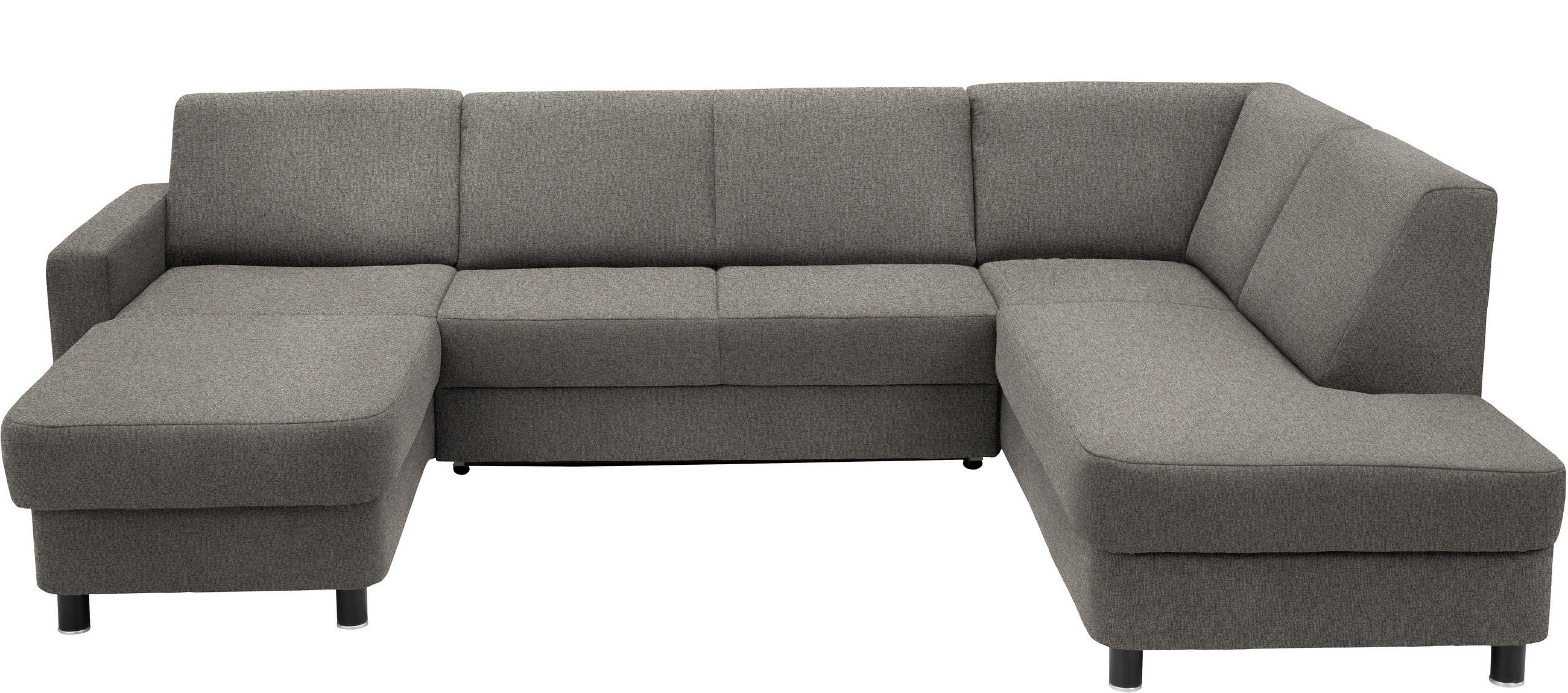 WOHNLANDSCHAFT in Webstoff Grau  - Schwarz/Grau, Design, Holz/Textil (165/296/198cm) - Xora