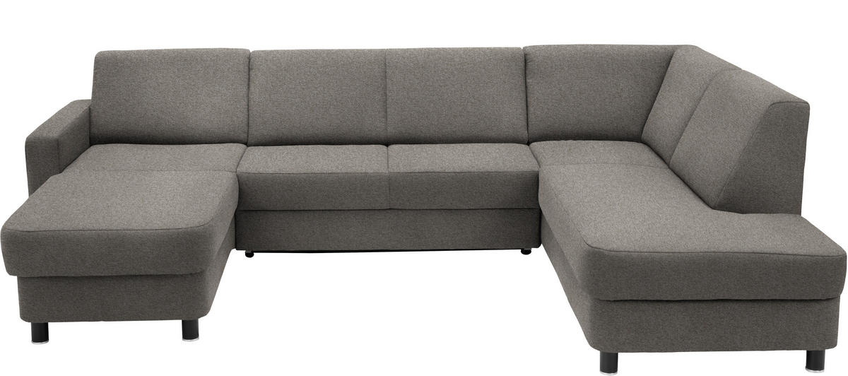 WOHNLANDSCHAFT in Webstoff Grau  - Schwarz/Grau, Design, Holz/Textil (165/296/198cm) - Xora