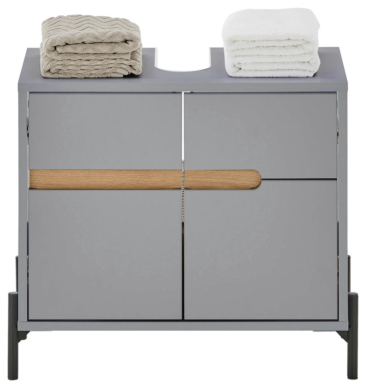WASCHBECKENUNTERSCHRANK 60/55/35 cm  - Eichefarben/Hellgrau, Basics, Holzwerkstoff/Metall (60/55/35cm) - MID.YOU