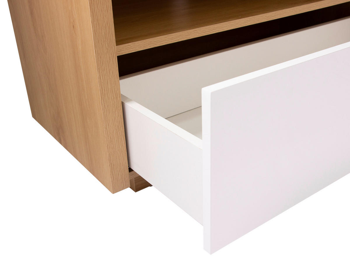 LOWBOARD  in 162/49/40 cm  - Weiß Hochglanz/Eichefarben, KONVENTIONELL, Holzwerkstoff (162/49/40cm) - Xora