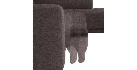 ECKSOFA in Mikrofaser Braun  - Schwarz/Braun, Design, Textil/Metall (301/207cm) - Xora