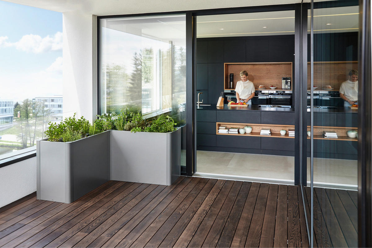 HOCHBEET Belvedere  - Grau, Basics, Metall (102/102cm) - Biohort