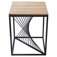 BEISTELLTISCH in Holz, Metall 40/40/50 cm  - Wildeiche/Schwarz, Trend, Holz/Metall (40/40/50cm) - Boxxx