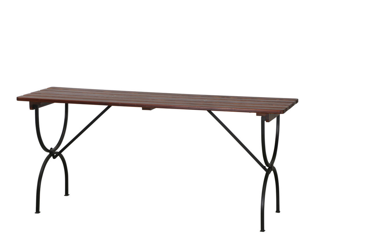 BIERTISCHGARNITUR 3-teilig  - Dunkelbraun, MODERN, Holz/Metall (60/60/180cm) - Gardenson