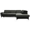 ECKSOFA Schwarz Velours  - Schwarz, MODERN, Textil/Metall (272/212cm) - MID.YOU