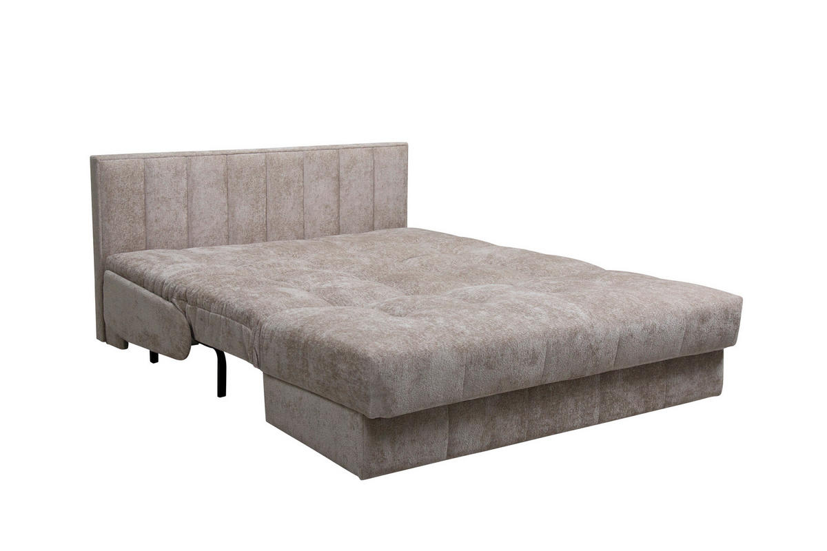SCHLAFSOFA  mit Stoffauswahl, Schlafen auf Sitzhöhe Chenille Creme  - Creme/Schwarz, KONVENTIONELL, Kunststoff/Textil (166/93/106cm) - home24