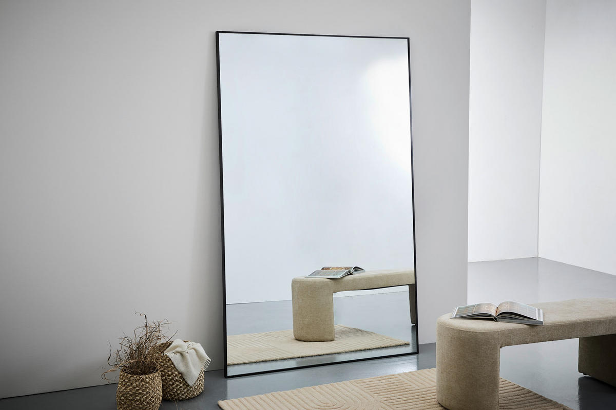 WANDSPIEGEL 214/137/3,5 cm  - Schwarz, Design, Glas/Metall (214/137/3,5cm) - Xora