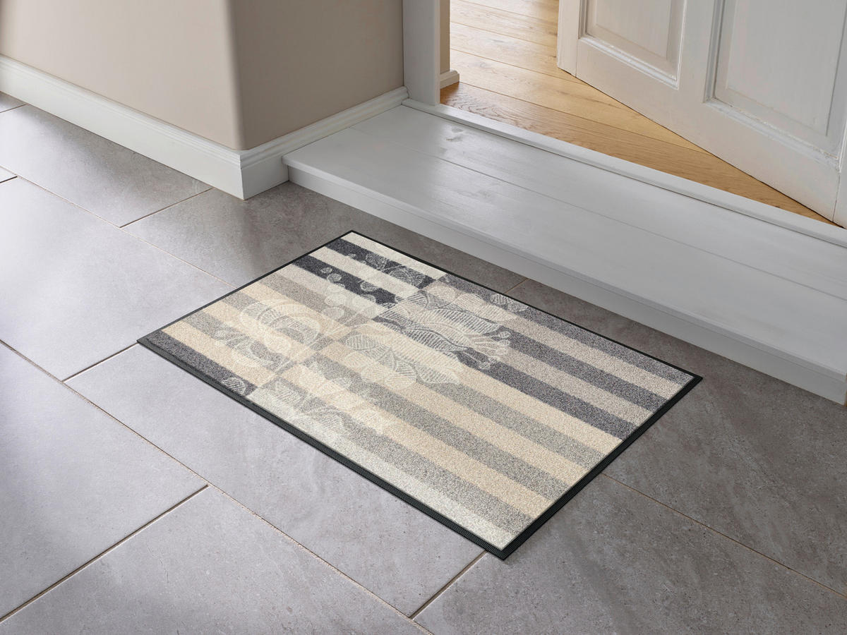 FUSSMATTE 50/75 cm Botanica Shadow  - Grau, Design, Kunststoff/Textil (50/75cm) - wash+dry