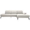 ECKSOFA Creme Webstoff  - Creme/Schwarz, Design, Textil/Metall (289/180cm) - Stylife