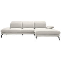 ECKSOFA in Webstoff Creme  - Creme/Schwarz, Design, Textil/Metall (289/180cm) - Stylife