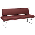 SITZBANK in Metall, Textil Schwarz, Bordeaux  - Bordeaux/Schwarz, Design, Textil/Metall (195/91/65cm) - Dieter Knoll