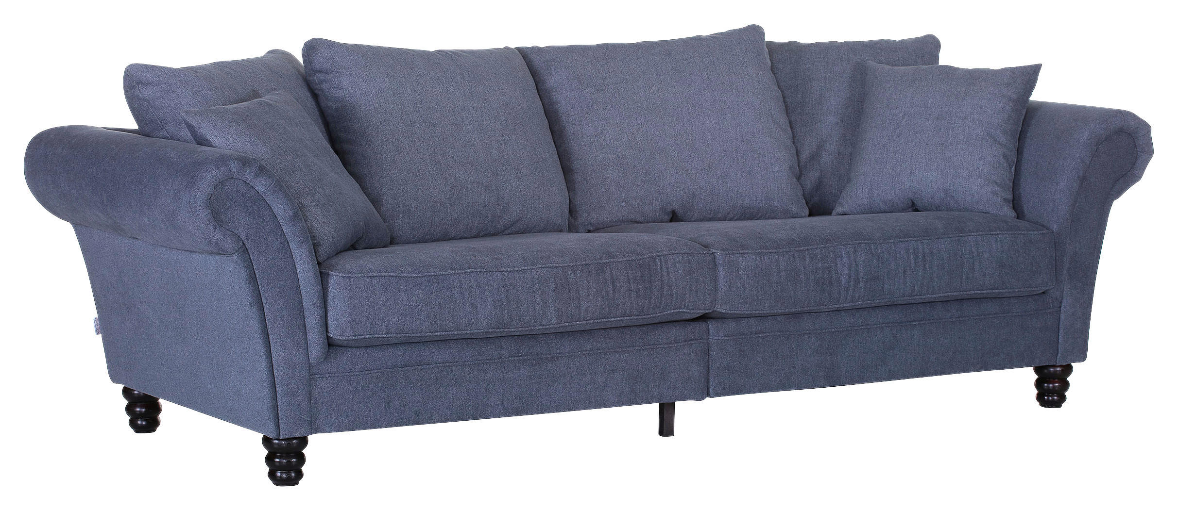 BIGSOFA Flachgewebe Dunkelgrau  - Dunkelgrau/Dunkelbraun, KONVENTIONELL, Holz/Textil (270/80/110cm) - Livetastic