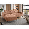ECKSOFA Koralle Chenille  - Koralle/Schwarz, MODERN, Textil/Metall (180/258cm) - Livetastic