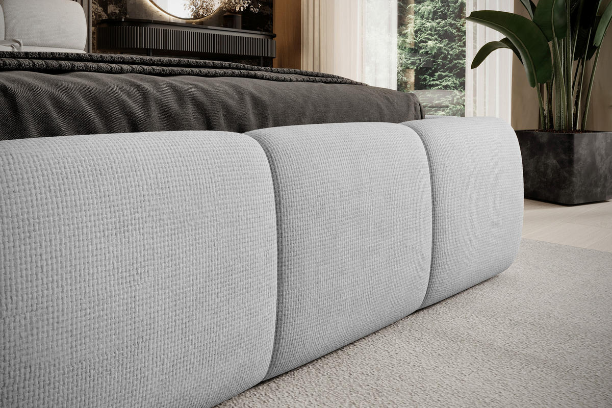 POLSTERBETT 160/200 cm  in Silberfarben  - Silberfarben/Schwarz, Design, Kunststoff/Textil (160/200cm) - Esposa