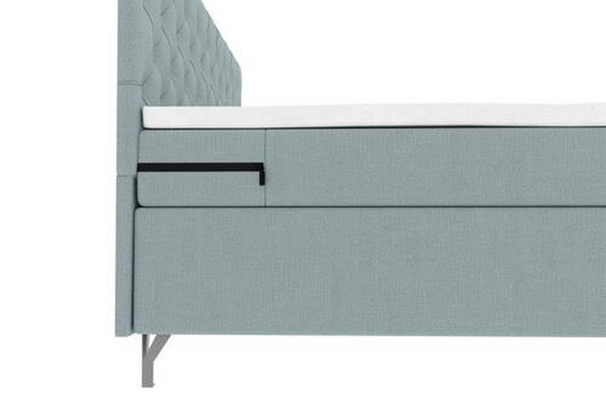 BOXSPRINGBETT 160/200 cm  in Hellgrau  - Chromfarben/Hellgrau, Konventionell, Textil/Metall (160/200cm) - Carryhome