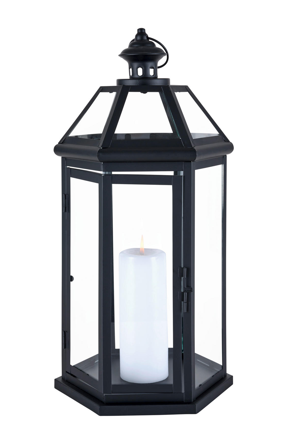 LATERNA - črna, Basics, kovina/steklo (25/51,5cm) - Ambia Home