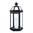 LATERNE - Schwarz, Basics, Glas/Metall (25/51,5cm) - Ambia Home