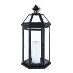 LATERNE - Schwarz, Basics, Glas/Metall (25/51,5cm) - Ambia Home