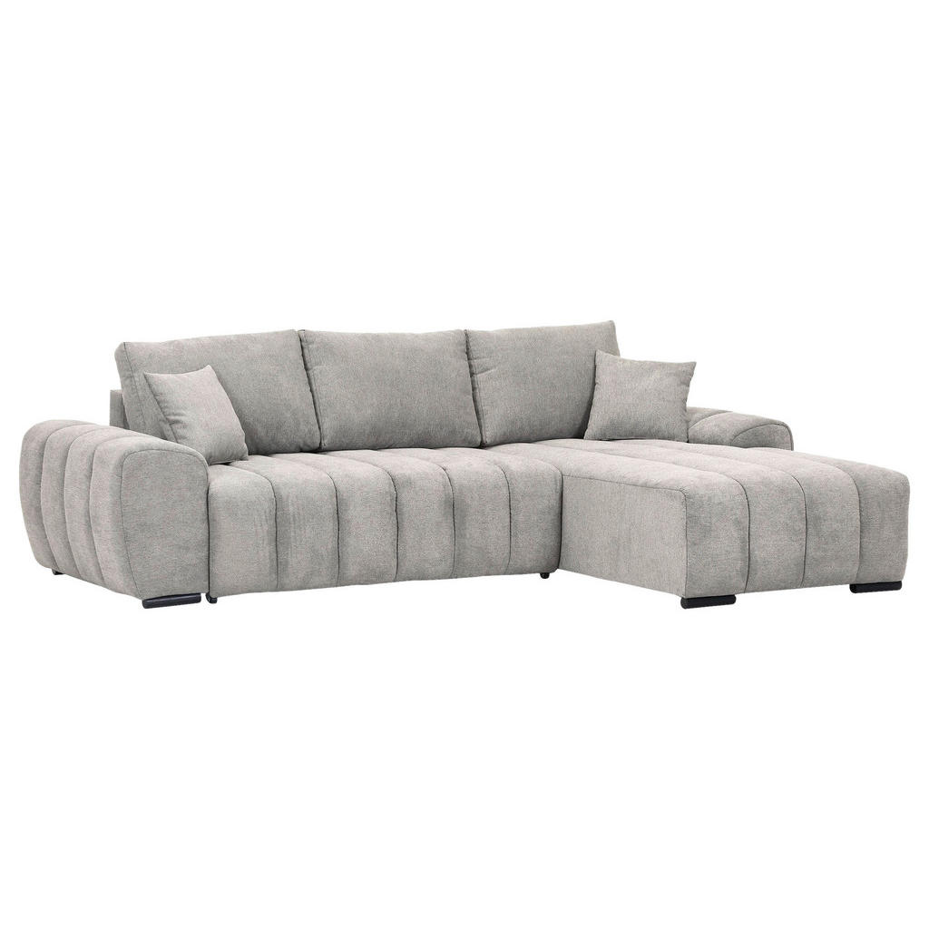 Thumbnail - Carryhome Ecksofa, Hellgrau, Textil, Buche, massiv, 3-Sitzer, Füllung: Polyester, seitenverkehrt montierbar, L-Form, 275...
