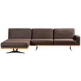 ECKSOFA in Flachgewebe Braun  - Schwarz/Braun, Natur, Textil/Metall (326/170cm) - Valnatura