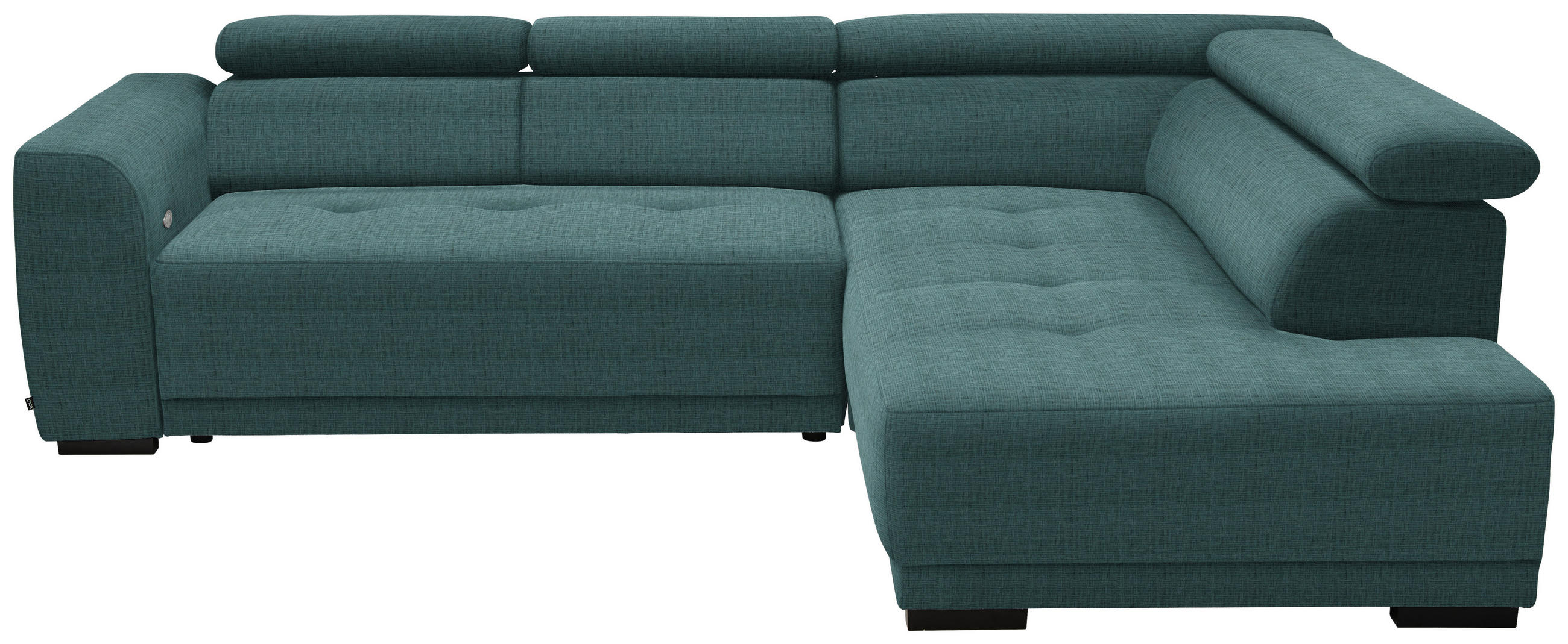 ECKSOFA in Chenille Blau   - Blau/Schwarz, Design, Kunststoff/Textil (284cm) - Xora