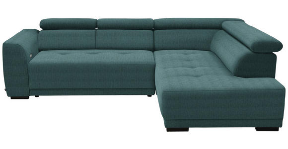 ECKSOFA in Chenille Blau - Blau/Schwarz, Design, Kunststoff/Textil (284cm) - Xora