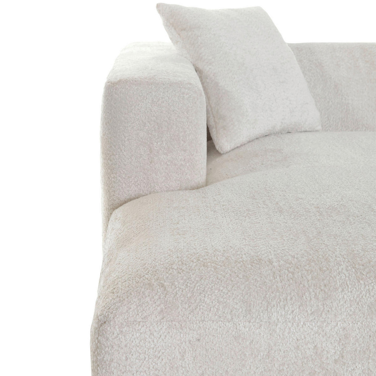 WOHNLANDSCHAFT in Chenille Creme  - Creme/Schwarz, Modern, Kunststoff/Textil (178/356/225cm) - Carryhome