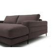 ECKSOFA  in Flachgewebe Hellbraun  253/177 cm  - Hellbraun/Schwarz, Design, Textil/Metall (253/177cm) - Dieter Knoll